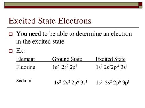 excited state electron configuration